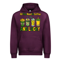 Mauve Wine All you need is coffee and lucky St. Patrick's Urban Hoodie - HowdyJamesFarm