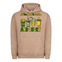 Pigment Burro All you need is coffee and lucky St. Patrick's Urban Hoodie - HowdyJamesFarm