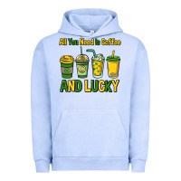 Pigment Grape Ice All you need is coffee and lucky St. Patrick's Urban Hoodie - HowdyJamesFarm