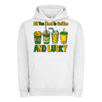 Pigment Lunar Rock All you need is coffee and lucky St. Patrick's Urban Hoodie - HowdyJamesFarm