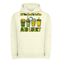 Pigment Pistachio All you need is coffee and lucky St. Patrick's Urban Hoodie - HowdyJamesFarm