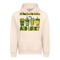 Sandshell All you need is coffee and lucky St. Patrick's Urban Hoodie - HowdyJamesFarm