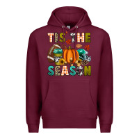 Burgundy Tis' the season Premium Hoodie - texasbilliewilder