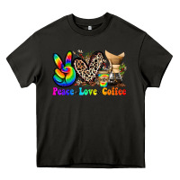 Asphalt peace love  coffee Heavy Core Tee - Zillion Design Studio