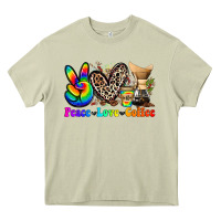 Mossy peace love  coffee Heavy Core Tee - Zillion Design Studio