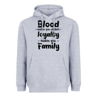 Heather Grey Blood Makes You Related Makes You Family Heavyweight Hoodie - Bettercallsaul