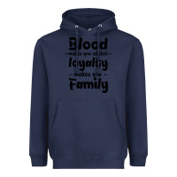 Navy Blood Makes You Related Makes You Family Heavyweight Hoodie - Bettercallsaul