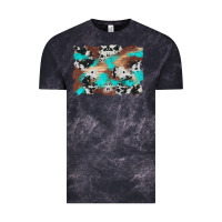Cloud Black western cowhide turquoise and wood background Vintage Tee - Artiststas