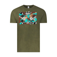 Vintage Olive western cowhide turquoise and wood background Vintage Tee - Artiststas