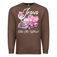 Leopard Floral Pink Car Jesus Take The Wheel Premium Sweatshirt | Teevron