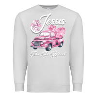 Dove Grey Leopard Floral Pink Car Jesus Take The Wheel Premium Sweatshirt - Bettercallsaul
