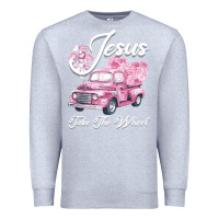 Heather Grey Leopard Floral Pink Car Jesus Take The Wheel Premium Sweatshirt - Bettercallsaul
