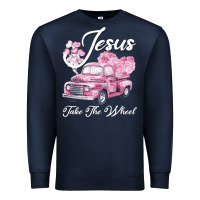 Navy Leopard Floral Pink Car Jesus Take The Wheel Premium Sweatshirt - Bettercallsaul