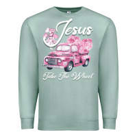 Seafoam Leopard Floral Pink Car Jesus Take The Wheel Premium Sweatshirt - Bettercallsaul