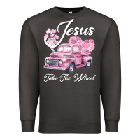 Smoke Leopard Floral Pink Car Jesus Take The Wheel Premium Sweatshirt - Bettercallsaul