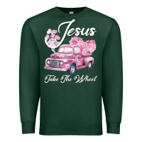 Sports Green Leopard Floral Pink Car Jesus Take The Wheel Premium Sweatshirt - Bettercallsaul