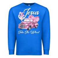 True Royal Leopard Floral Pink Car Jesus Take The Wheel Premium Sweatshirt - Bettercallsaul