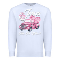White Leopard Floral Pink Car Jesus Take The Wheel Premium Sweatshirt - Bettercallsaul