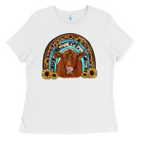 White red angus rainbow Ladies Tee - JahusDesignShop