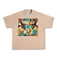 Burro cowhide leopard bull skull gemstone Urban Heavy Tee - NancyCooperArtShop