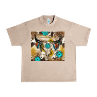 French Oak cowhide leopard bull skull gemstone Urban Heavy Tee - NancyCooperArtShop