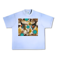 Grape Ice cowhide leopard bull skull gemstone Urban Heavy Tee - NancyCooperArtShop