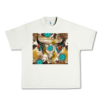 Pistachio cowhide leopard bull skull gemstone Urban Heavy Tee - NancyCooperArtShop