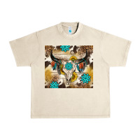 Sandshell cowhide leopard bull skull gemstone Urban Heavy Tee - NancyCooperArtShop