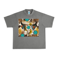Tornado cowhide leopard bull skull gemstone Urban Heavy Tee - NancyCooperArtShop