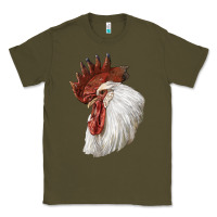 Army Green Leghorn Rooster Head Classic Tee - LillyAllenDesigns