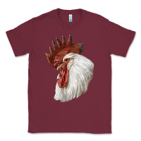 Burgundy Leghorn Rooster Head Classic Tee - LillyAllenDesigns