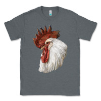 Charcoal Heather Leghorn Rooster Head Classic Tee - LillyAllenDesigns