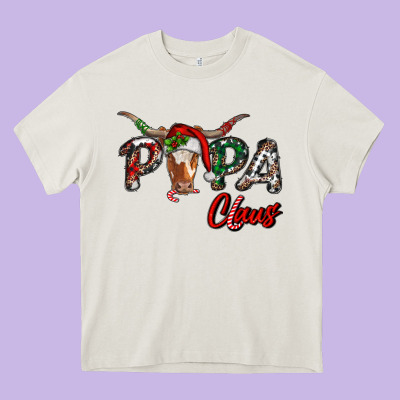 Papa Claus Heavy Core Tee Designed By Ranaportraitstore