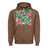 Chestnut hair clasp and sea shells with leopard beach seamless pattern bbs Zipper Hoodie - BundleAndBundleShop