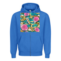 True Royal hair clasp and sea shells with leopard beach seamless pattern bbs Zipper Hoodie - BundleAndBundleShop