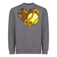 Storm Softball Heart With Sunflowers Heavyweight Sweatshirt - LillyAllenDesigns