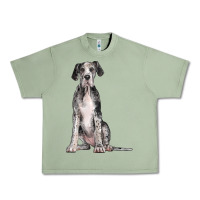 Oil Green Great Dane Dog Urban Heavy Tee - LillyAllenDesigns