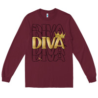 Burgundy diva Long Sleeve Tee - MaliasSmallBusiness