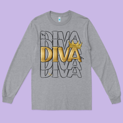 Diva Long Sleeve Tee Designed By Maliassmallbusiness