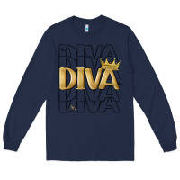 Navy diva Long Sleeve Tee - MaliasSmallBusiness
