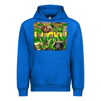 Cobalt All you need is coffee and lucky St. Patrick's Urban Hoodie - HowdyJamesFarm