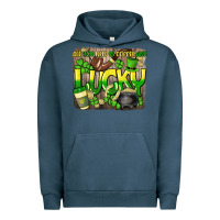 Pigment Midnight Navy All you need is coffee and lucky St. Patrick's Urban Hoodie - HowdyJamesFarm
