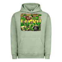 Pigment Oil Green All you need is coffee and lucky St. Patrick's Urban Hoodie - HowdyJamesFarm