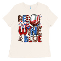 Bone red wine and blue Ladies Tee - Zillion Design Studio