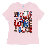 Bubblegum Pink red wine and blue Ladies Tee - Zillion Design Studio