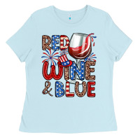 Baby Blue red wine and blue Ladies Tee - Zillion Design Studio