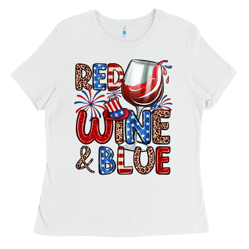 Red Wine And Blue Ladies Tee by Zillion Design Studio | Teevron