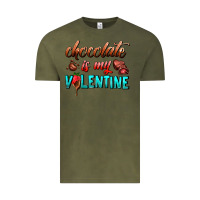 Vintage Olive chocolate is my valentine Vintage Tee - AdoDesignShop