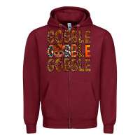 Burgundy western gobble with turkey bbs Zipper Hoodie - BundleAndBundleShop