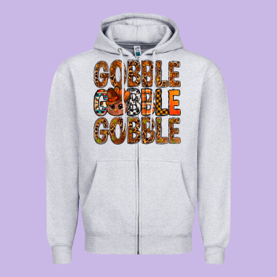 Western Gobble With Turkey Bbs Zipper Hoodie Designed By Bundleandbundleshop